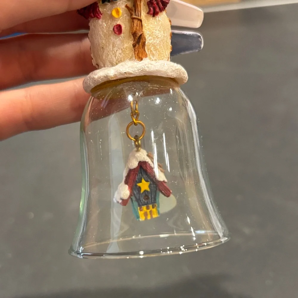 Vintage Snowman Christmas Holiday Bell House‎